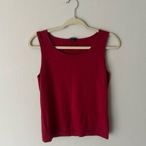 Lafayette 148 Cashmere Silk Blend Knit Holiday Top in Red Size M